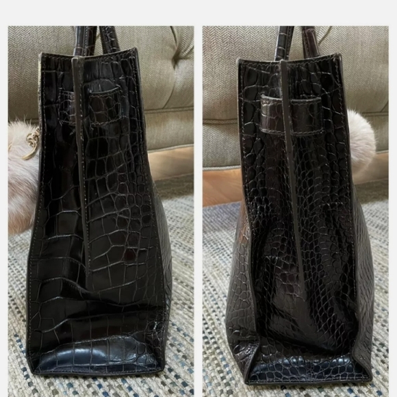 🥳HP🥳Furla Brown Large Leather Tote & Furla Charm - Picture 5 of 13